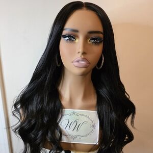 PREMIUM Black Wavy Yaki Body Wave Wig